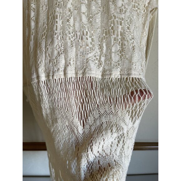 Choon California Made in USA Lace Fringe Cropped Top Size12 100% Cotton Top Fest - Picture 8 of 14